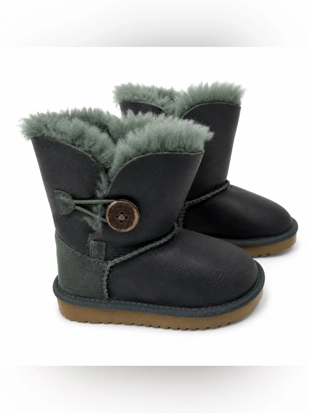 UGG Bailey Button Boot. Great Condition. Size 6. Deep Green W/ Glitter Shine.